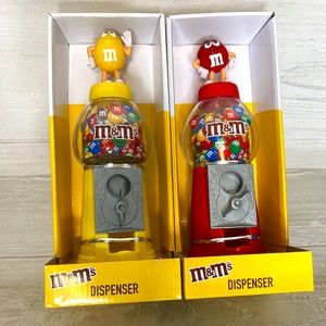 New Red and Yellow M&M's Candy Dispenser w/ coin slot Great Gift for All